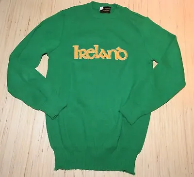 Vtg Glencree Green IRELAND Sweater Size 36 Irish St. Patricks Day Dublin Acrylic • $12.99