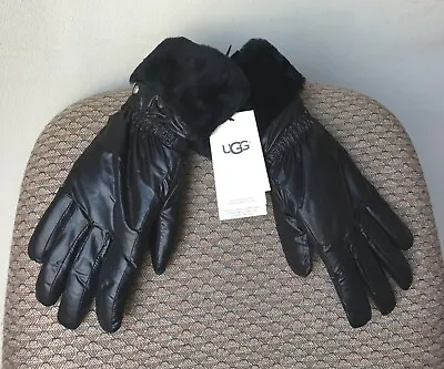 UGG Womens Fontanne Smart Shearling Cuff Gloves - Black (L/XL) NWT • $63.99