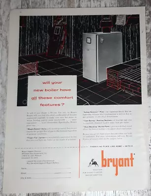 1953 Bryant Vintage Print Ad Boiler Heating Furnace Hot Water Steam Cleveland OH • $7.30