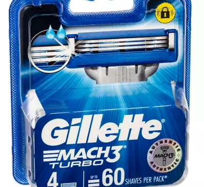 New Gillette Mach3 Turbo Blades Refill 4 Pack X 2 • $38.95