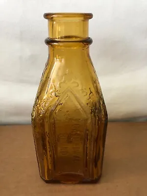 Vintage WHEATON GLASS Chief Wahoo Electric Tonic Cathedral Brand Amber Bottle • $19.99
