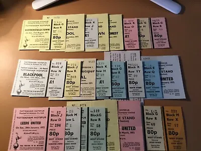 £10 • Buy 71/2 TICKETS Tottenham Spurs (listed Individually) 1971/1972