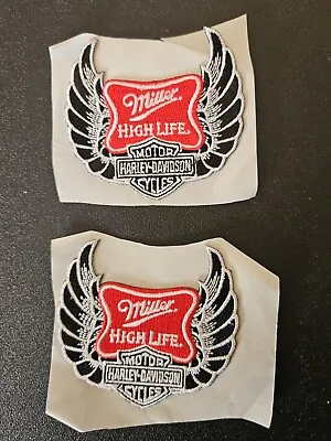 Exclusive Miller High Life  HARLEY DAVIDSON  Motorcycle Vest Patches (2) ~ NEW! • $14