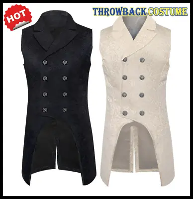 Men Medieval Renaissance Vest Waistcoat Gothic Steampunk Coat Halloween Costume • $33.29