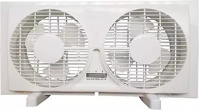 9-Inch Twin Window Fan With Manual Reversible Airflow Control Auto-Locking Expa • $77.99