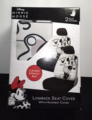 DISNEY MINNIE MOUSE FRONT CAR SEAT COVERS SET 2 Low Back Seats NIB • $57.96