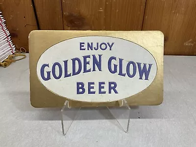 Vintage Enjoy Golden Glow Beer Bar Back Shelf Talker Sign Table Top Display • $36