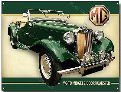 Mg Td Midget 2-door Roadster Metal Sign(a3)size.vintage Mg Sports Carsclassic. • $21.07