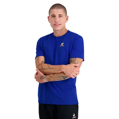 Le Coq Sportif Men's Essentials Short Sleeve Blue Cotton T-Shirt • £18.60