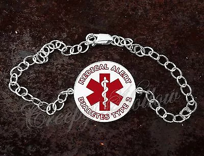 Choose Medical Alert Message Sterling Silver Bracelet Adjustable • $51.50