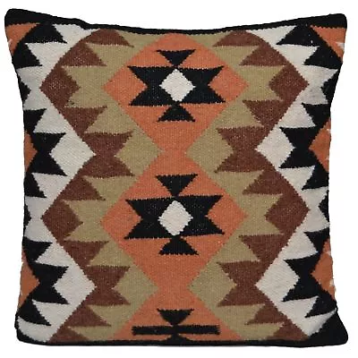 Kilim Cushion Wool Cotton Jute Cover Handmade 20  50cm Moroccan Indian Persian • $50.03