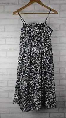 Witchery Womens A-line Dress Blue Beige White Floral Print 8 Strappy • $39