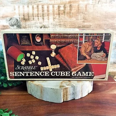 Vintage 1971 Scrabble Sentence Cube Game Selchow & Righter Wood Cubes COMPLETE • $20