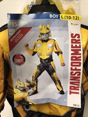 $12.99 • Buy Halloween Dress Up Transformers Bumblebee Costume Boys Jumpsuit Large 10-12