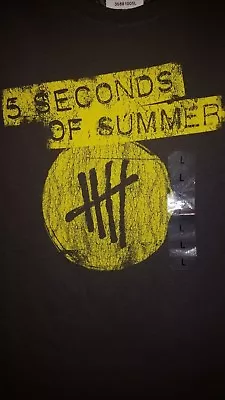 5 SECONDS OF SUMMER ~ Tally Logo ~ Girlie T SHIRT Top Large L ~ New Official • $14.99