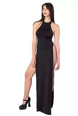 Maxi Length Halter Neck Dress With High Slits • $43.99