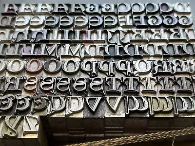 24pt LOMBARDIC CAPITALS - Complete Set Letterpress Initials - Metal Type • $99.95