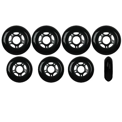 Inline Skate Wheels HILO SET 76mm / 80mm 82A Black Outdoor Hockey Rollerblade • $24.95