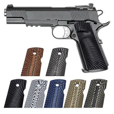 Guuun Full Size 1911 Magwell G10 Grip Ambi Safety Cut Sunburst Texture • $25.99