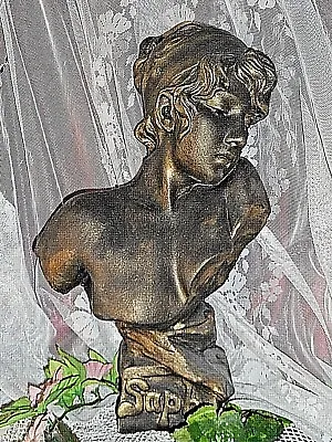NEW !!!  Art Nouveau Bust Of Sappho  Working Kopy Emmanuel Villanis    • $159.99