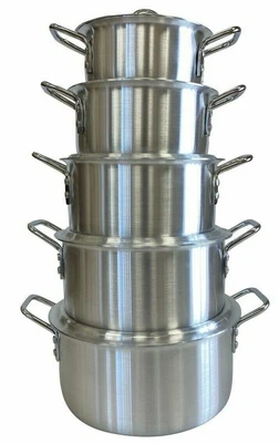 £52.91 • Buy Aluminium Stock Pots Set Cooking Boiling Pans Deep Catering Stockpots Casserole