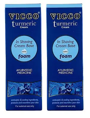 Vicco Ayurveda Turmeric Shaving Cream With Foam Base | 70 Gram Each Pack Of 2 • $11.87