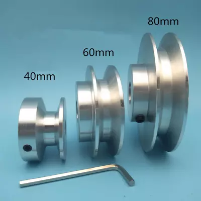 $31.34 • Buy 40-80mm Diameyer V-Groove Step Aluminum Pulley For 12.5mm V Rubber Belt Part