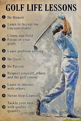 Golf Life Lessons Sport Atlethe Painting Print Wall Art Home - POSTER 20x30 • $23.99