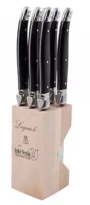 Andre Verdier Laguiole Debutant Steak Knife Set & Block- Black (6pc) • $95.99