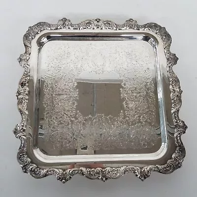 12  Square Footed EPCA Silver Plate Dish By Poole • $9.99