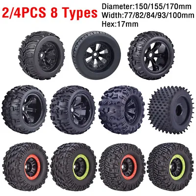 170MM 155MM 150MM Tyre Wheel 17mm Hub Hex For 1/8  RC Car Monster Truck • £26.16