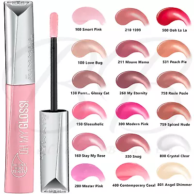 RIMMEL Oh My Gloss! Moisturising Lip Gloss With Vitamin E Argan Oil *ALL SHADES* • £12.95