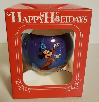 Schmid Disney Ornament 1990s Mickey Mouse Christmas Carol & Fantasia Glass • $9.98