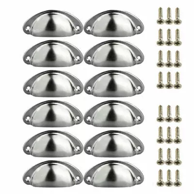 £7.99 • Buy 6/12Pcs Cup Pull Shell Handles Half Moon Kitchen Cupboard Cabinet Door Drawer UK