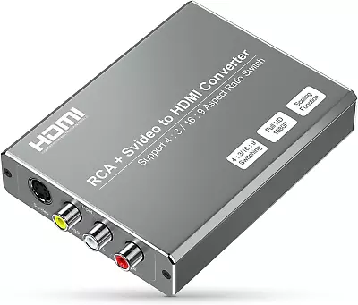 RCA Svideo To HDMI Converter With 4 : 3/16 : 9 Aspect Ratio Switch S-Video RCA  • $58.03