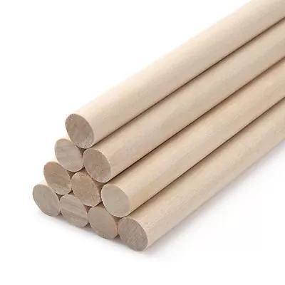 Wooden Dowel Rods Wood Dowels 10pcs 1/2 X 12  Round Wooden Sticks For Craft Macr • $14.38