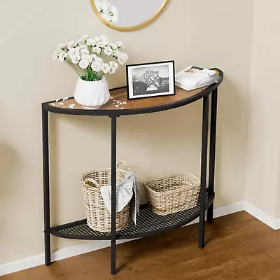 SAYGOER Console Table 2 Tier Narrow Entryway Table With Storage Half Moon Sofa • £67.12