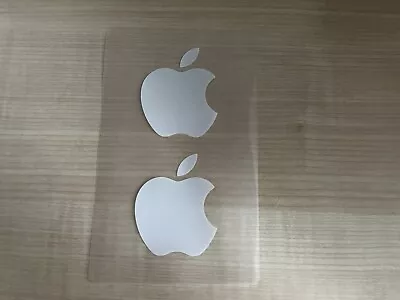 APPLE Logo Decals Original IPhone IPad MacBook White Stickers X 2 FREE SHIPPING! • £3.20