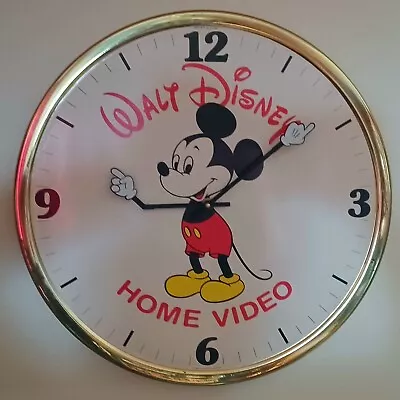 *RARE* Vtg. 17” 80's Mickey Mouse Wall Clock HOME VIDEO Walt Disney Productions • $99.95