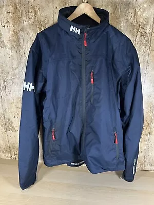 Helly Hansen Sailing Coat Jacket Blue Windbreaker UK Large Mens L • £44.95