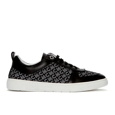 MCM Men's Diagonal Logo Court Low Top Sneakers MEXAAMM12 Black -BRAND NEW IN BOX • $219