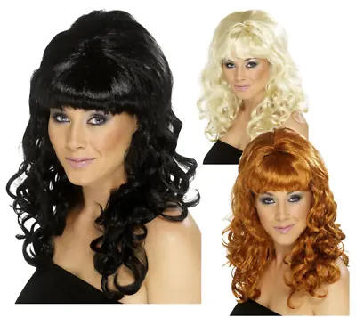 Long Beehive Wig Ladies 1960s Fancy Dress Curly Wig 60s • £15.99