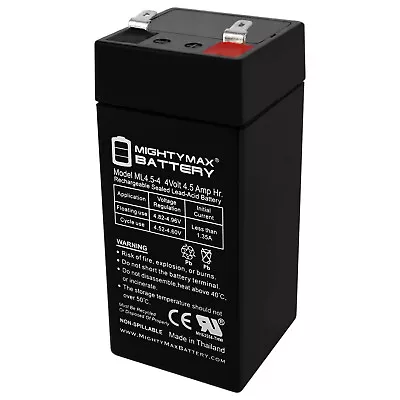 Mighty Max 4 Volt 4.5 Ah SLA Battery For Zareba 2 Mile Fence Solar Charger • $13.99