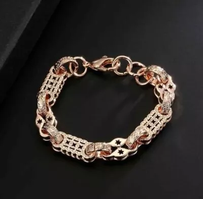 Rose Gold 11mm 9ct 3d Belcher Bracelet  • £100