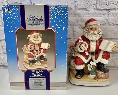 Melody In Motion Willie The Santa W/Bingo The Dog Porcelain Statue Figure Waco • $19.97