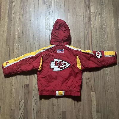 VTG Starter Kansas City Chiefs NFL Puffer Jacket Youth SZ MEDIUM RED Pro Line • $89.99