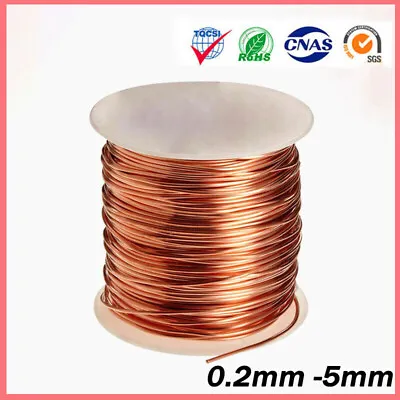 Copper Wire Round Solid Bare Rotor Coil Starter Solenoid Rewinding. 0.2mm To 5mm • $8.99