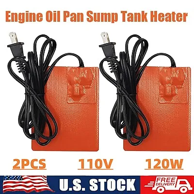 2X 120W Car Engine Oil Pan Sump Tank Heater Plate US Plug Silicone Heating Pad • $26.62