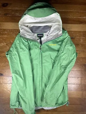 Womens PATAGONIA Stretch Rainshadow H2NO Hooded Rain Waterproof Jacket Medium • $62