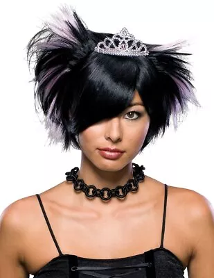 Emo Princess Wig Goth Rave Punk Black White Halloween Adult Costume Accessory • $18.57